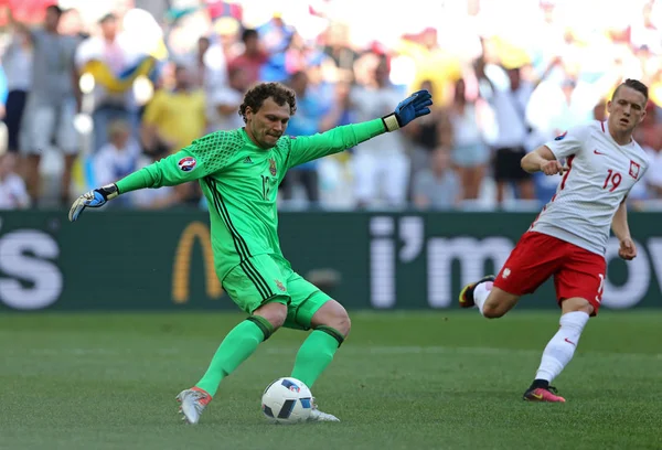 UEFA Euro 2016 gry Ukraina v Polska — Zdjęcie stockowe