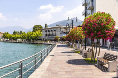 Iseo şehir, Iseo Gölü, İtalya sokakta mesire