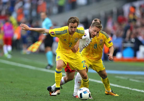 UEFA Euro 2016 gry Ukraina v Polska — Zdjęcie stockowe