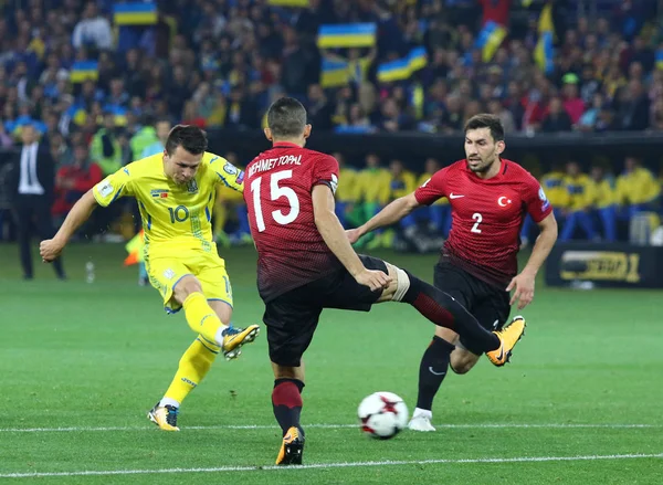 Copa do Mundo FIFA 2018 Ucrânia vs Turquia em Kharkiv, Ucrânia — Fotografia de Stock