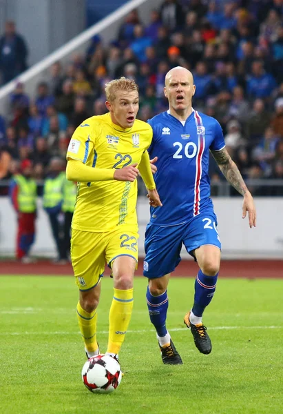 Copa do Mundo 2018 Qualificação: Islândia v Ucrânia em Reykjavik — Fotografia de Stock