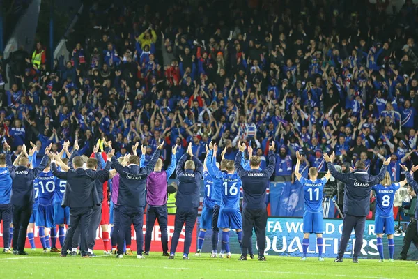 World Cup 2018 Qualifying: Iceland v Ukraine in Reykjavik — Stock Photo, Image