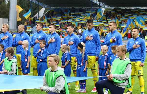 ワールド カップ 2018年予選: アイスランド v レイキャビクのウクライナ — ストック写真