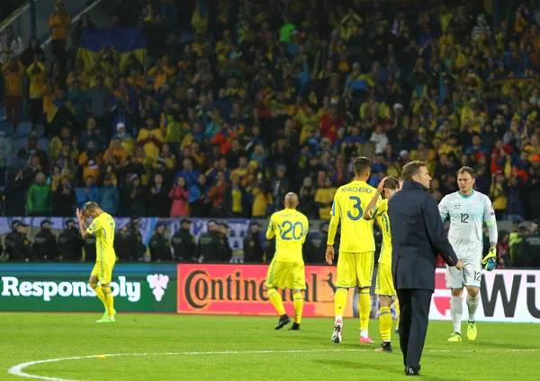 Světa ve fotbale 2018 oprávněné: Iceland v Ukrajině v Reykjavíku — Stock fotografie