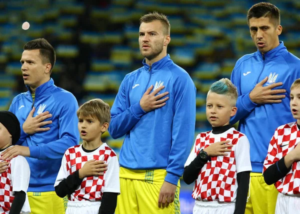 VM i fotball 2018 kvalifisering: Ukraina mot Kroatia – stockfoto