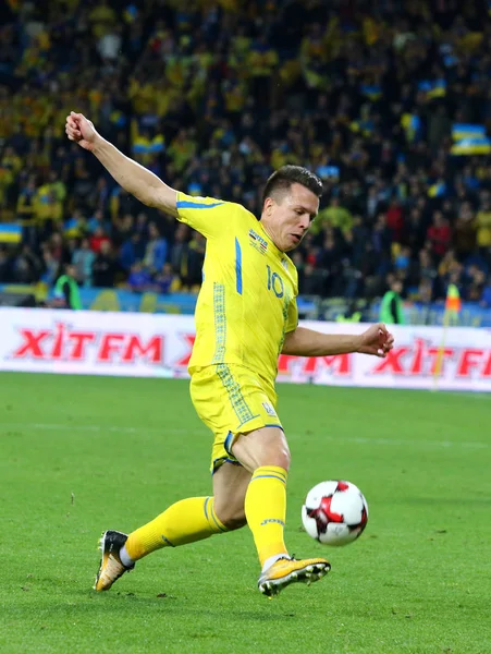 Чемпионат мира по футболу 2018: квалификация Украина - Хорватия — стоковое фото