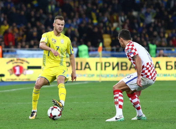 Чемпионат мира по футболу 2018: квалификация Украина - Хорватия — стоковое фото