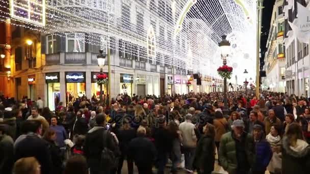 Calle Marques de Larios street in Malaga, Spain — Stock Video