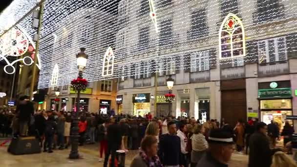 Calle Marques de Larios Caddesi Malaga, İspanya — Stok video