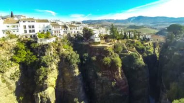 Panoramik Ronda eski şehir, Endülüs, İspanya