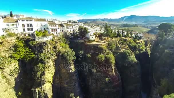 Panoramatický pohled starého města Ronda, Andalusie, Španělsko — Stock video