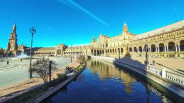 Panorama Plaza de Espana Seville, Endülüs, İspanya