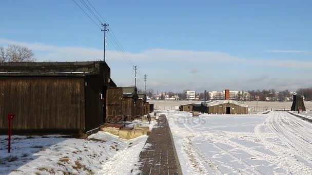 Концлагерь Майданек в Люблине, Польша — стоковое видео