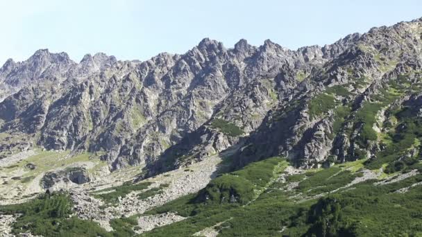 Pittoreske zomer weergave van hoge Tatra gebergte, Slowakije — Stockvideo