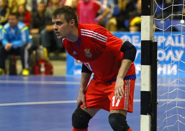 Dostça Futsal oyun: Ukrayna v İspanya Kiev, Ukrayna — Stok fotoğraf