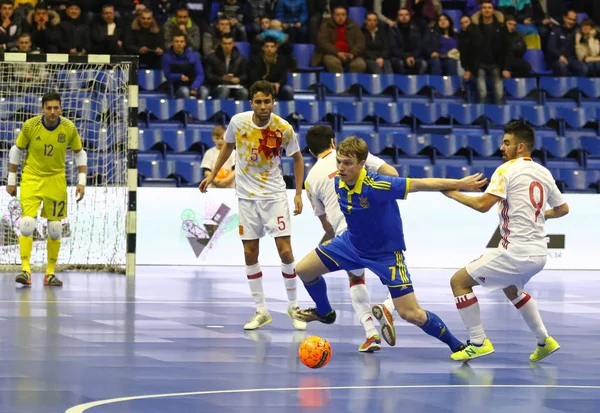 Meczu futsalu: Ukraina v Hiszpania w Kijów, Ukraina — Zdjęcie stockowe