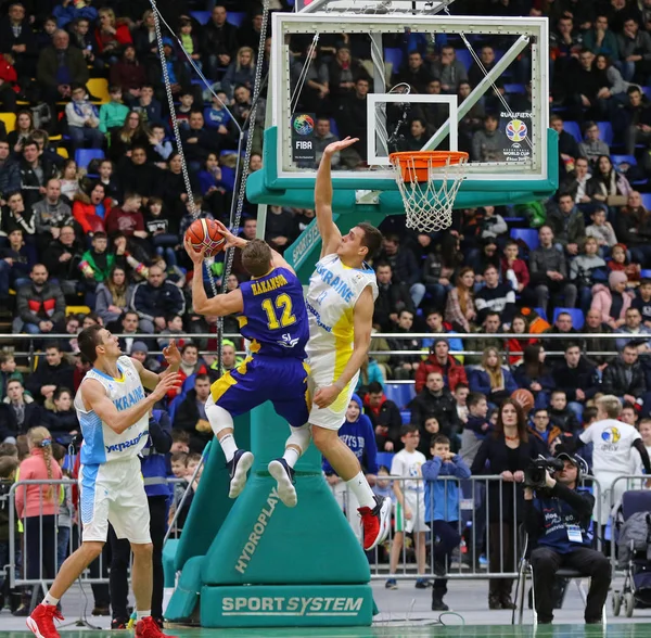 Квалификация чемпионата мира по баскетболу 2019: Украина - Швеция в Киеве — стоковое фото