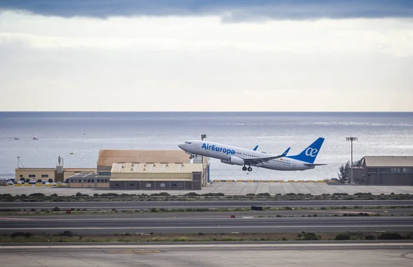 Las Palmas de Gran Canaria机场波音737 (Air Europe) — 图库照片