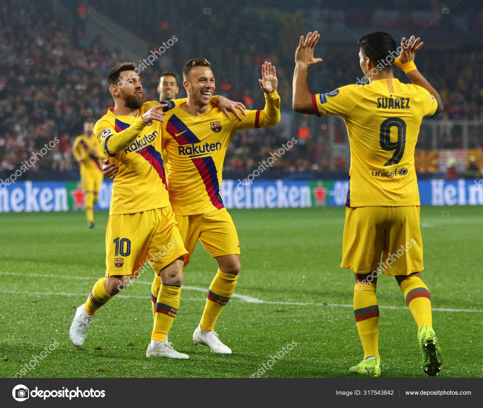 UEFA Champions League: Slavia Praha V Barcelona Editorial Image