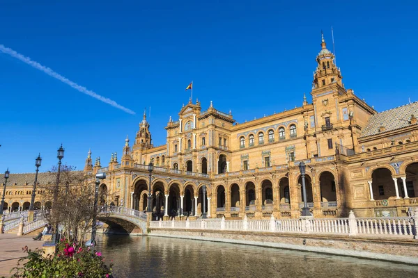 Plaza de Espana (Hiszpania kwadrat) w Sewilla, Andaluzja, Południowa Hiszpania — Zdjęcie stockowe