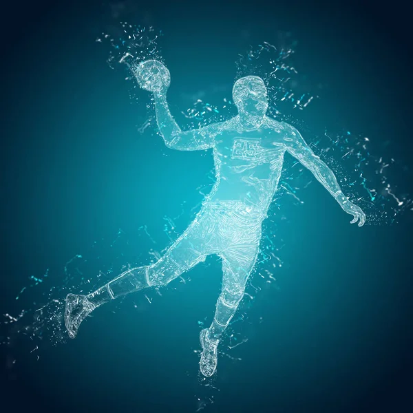 Abstract handball player in action — ストック写真