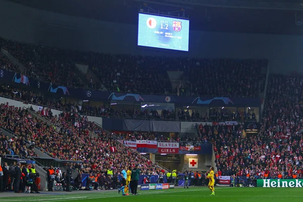 Prague Czechia Outubro 2019 Vista Panorâmica Eden Arena Praga Durante — Fotografia de Stock