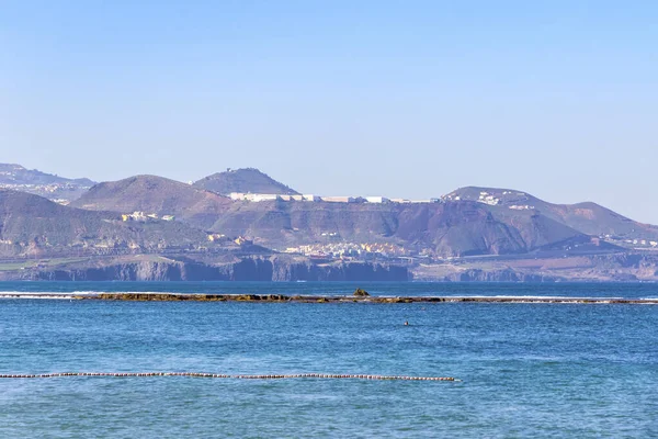 Natürliches Barriereriff Wasser Strand Von Las Canteras Playa Las Canteras — Stockfoto