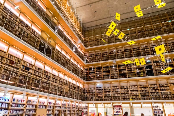 Atene Grecia Dicembre 2019 Interni Del Nuovo Edificio Della Biblioteca — Foto Stock