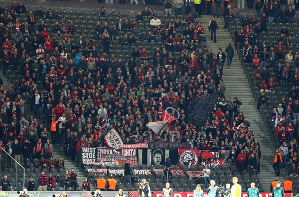 Berlijn Duitsland September 2017 Bayer Leverkusen Ultras Ultra Supporters Treedt — Stockfoto