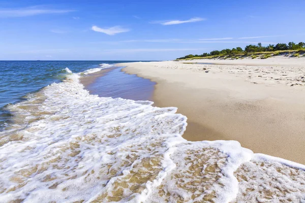 Bela Praia Areia Península Hel Mar Báltico Voivodia Pomerânia Polônia — Fotografia de Stock