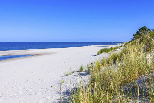 Hermosa Playa Arena Península Hel Mar Báltico Voivodato Pomerania Polonia —  Fotos de Stock