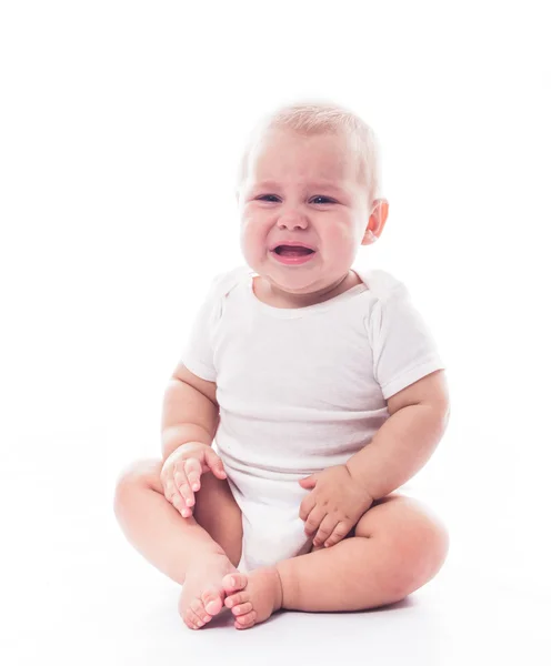 Chorando bebê isolado — Fotografia de Stock