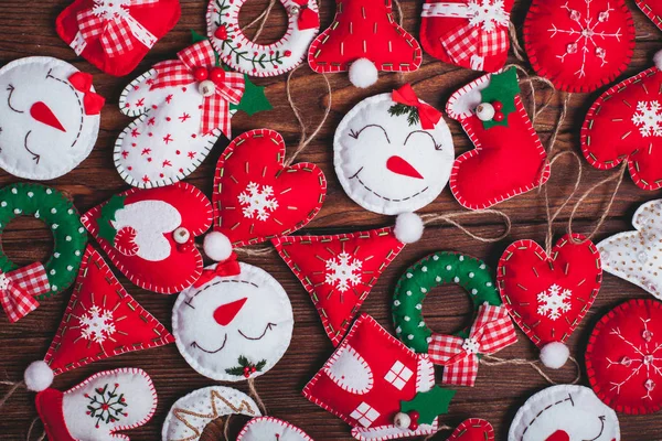 Fieltro decoraciones de Navidad — Foto de Stock