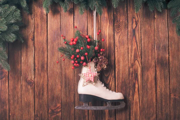 Natal decorado skate — Fotografia de Stock
