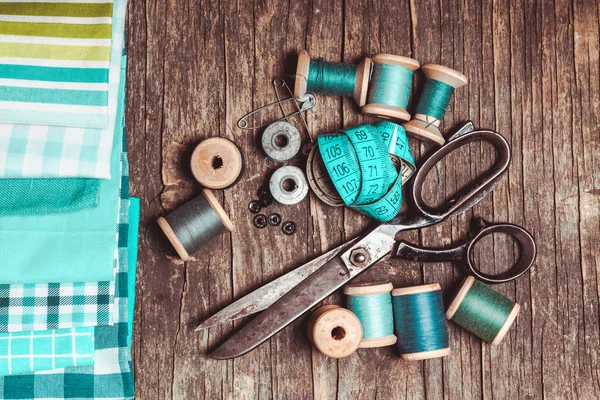 Blue Retro sewing — Stock Photo, Image