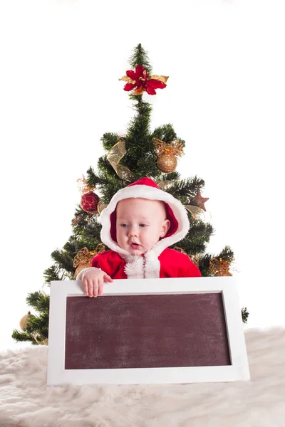 Weihnachtsmann und Kreidetafel — Stockfoto