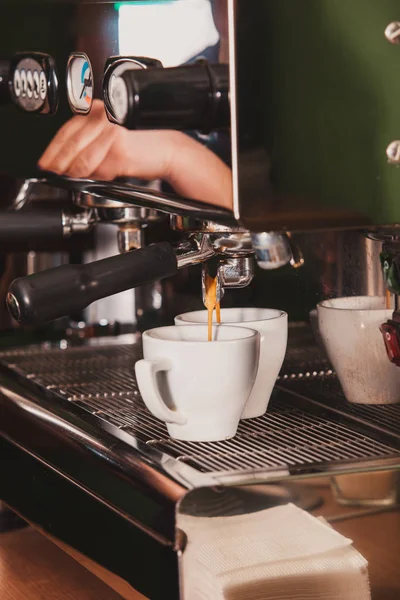 Processo de preparação espresso — Fotografia de Stock