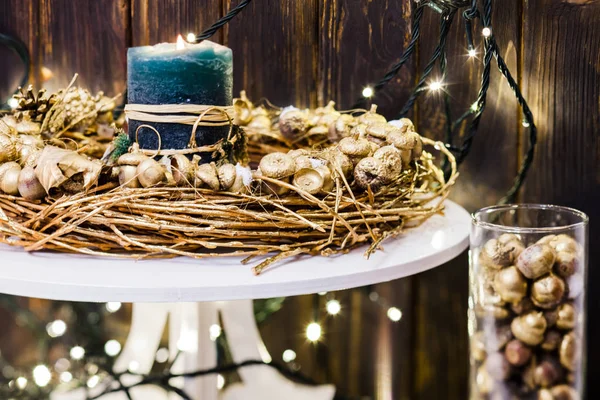 Gouden christmas decor — Stockfoto