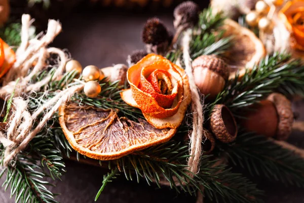 Corona ecológica aromática de Navidad — Foto de Stock
