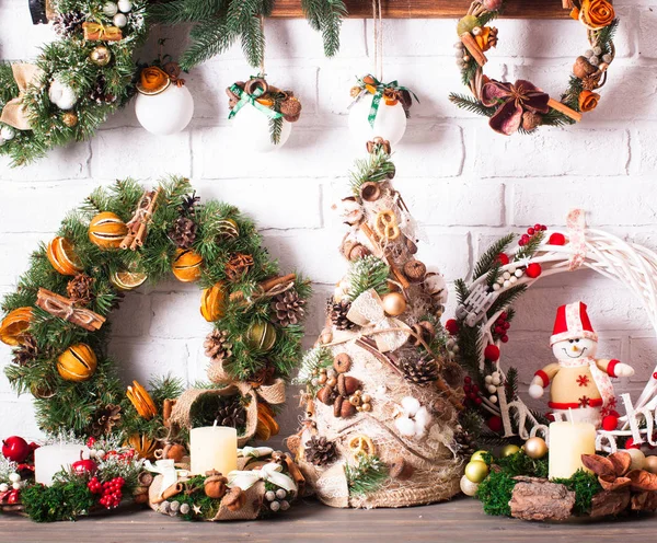 Kerstmarkt wreathes — Stockfoto