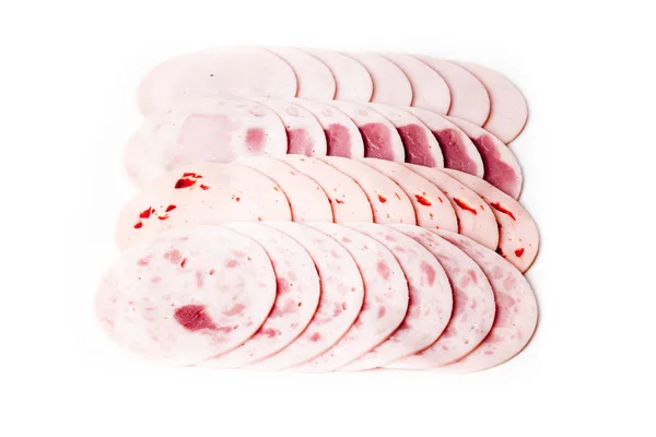 Varietà di prodotti trasformati a base di carne fredda — Foto Stock