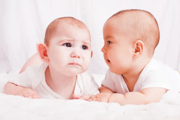 Babies talking, humor — Stock Photo, Image