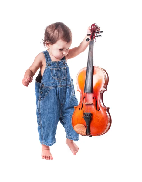 Дитина і скрипка — стокове фото
