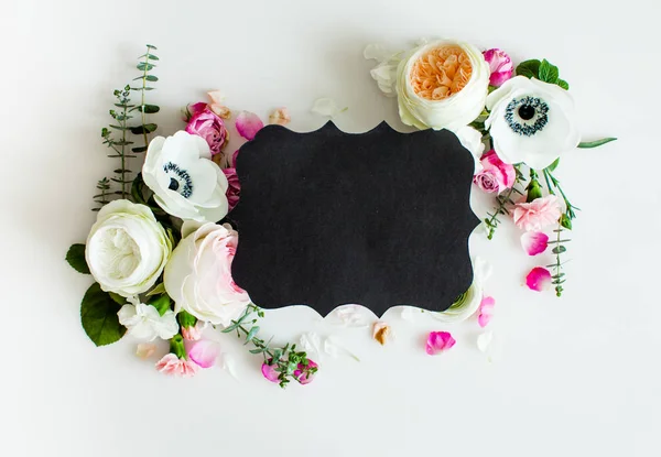 Moldura de casamento floral — Fotografia de Stock