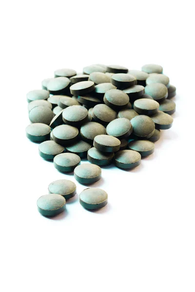 Spirulina tablety, samostatný — Stock fotografie