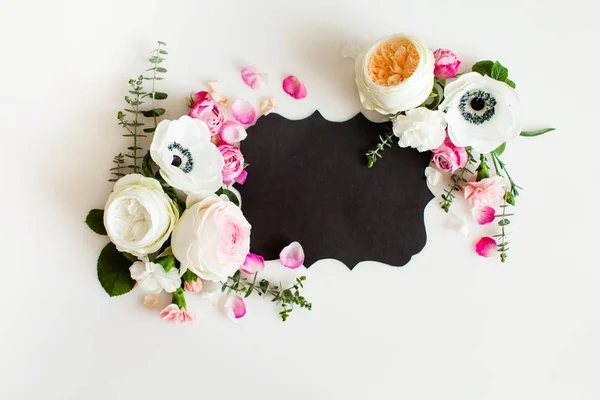 Moldura de casamento floral — Fotografia de Stock