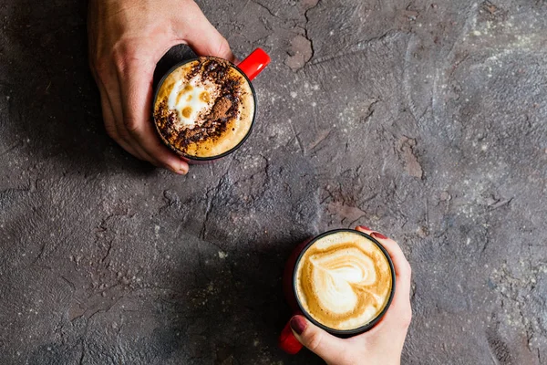 Café de manhã de par em amor — Fotografia de Stock