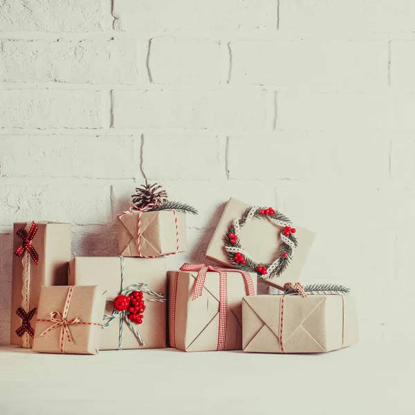 Christmas craft boxes — Stock Photo, Image