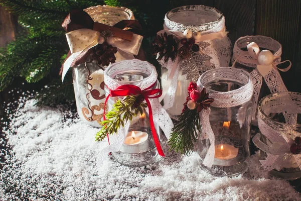 Candelabros de vidrio de Navidad — Foto de Stock