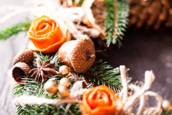 Christmas aromatic eco wreath — Stock Photo, Image
